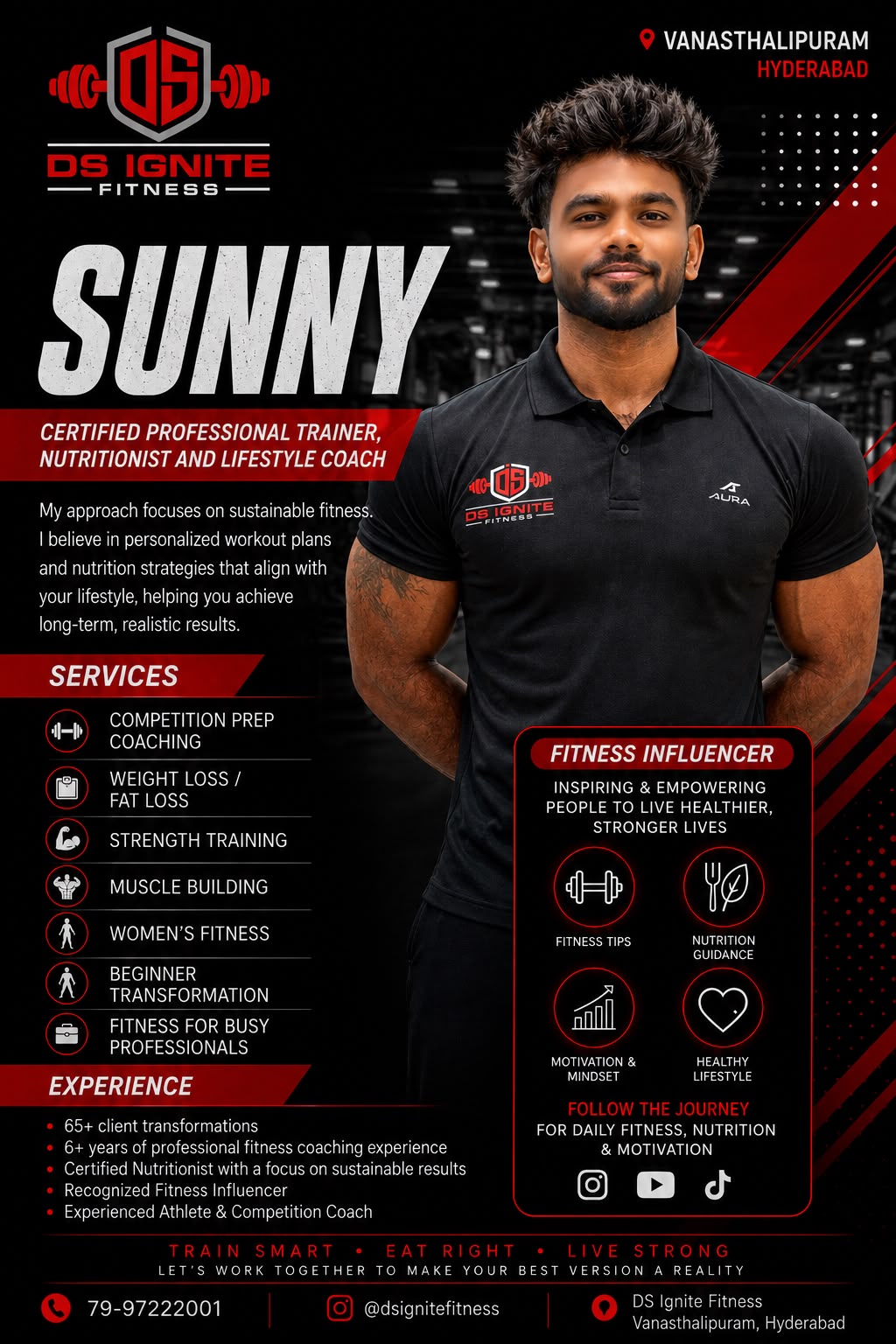 Sunny — Coach · Nutritionist at DSigniteFitness, specialising in Competition Prep & Fat Loss