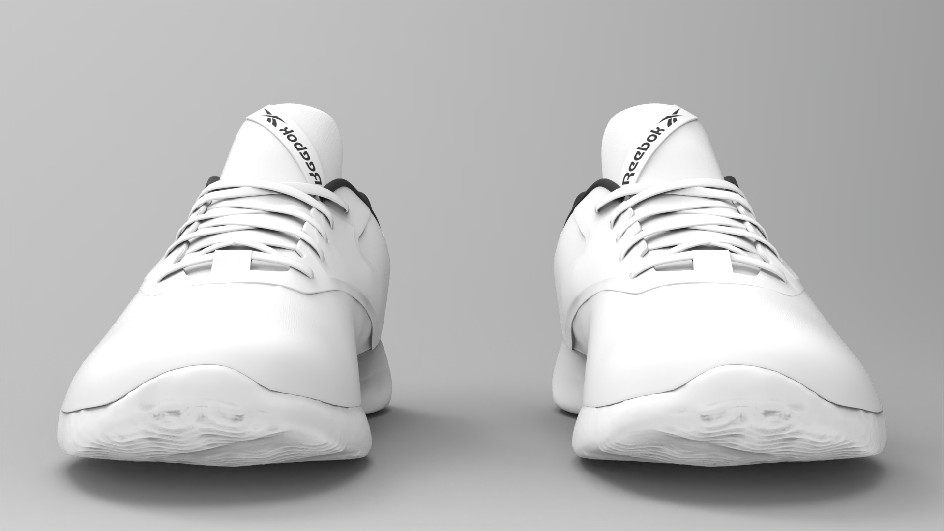 Reebok White running shoes - fbx Props 3D model ZIP render image 2