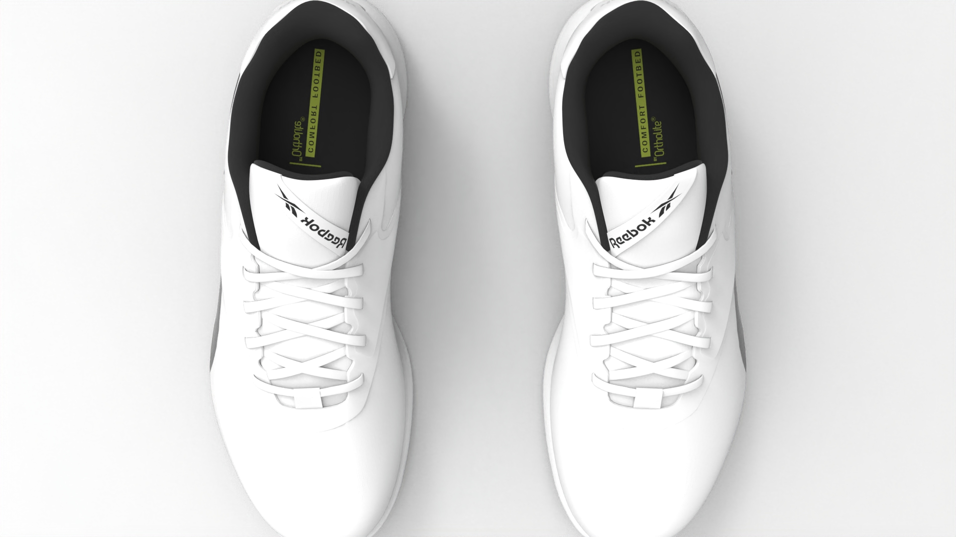 Reebok White running shoes - fbx Props 3D model ZIP render image 5