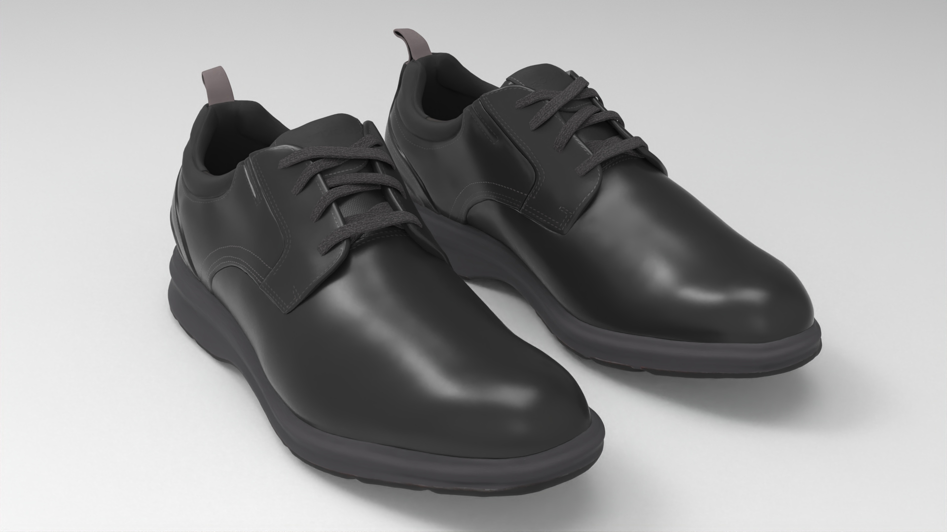 rockport total motion black shoes - fbx Props 3D model ZIP render image 1
