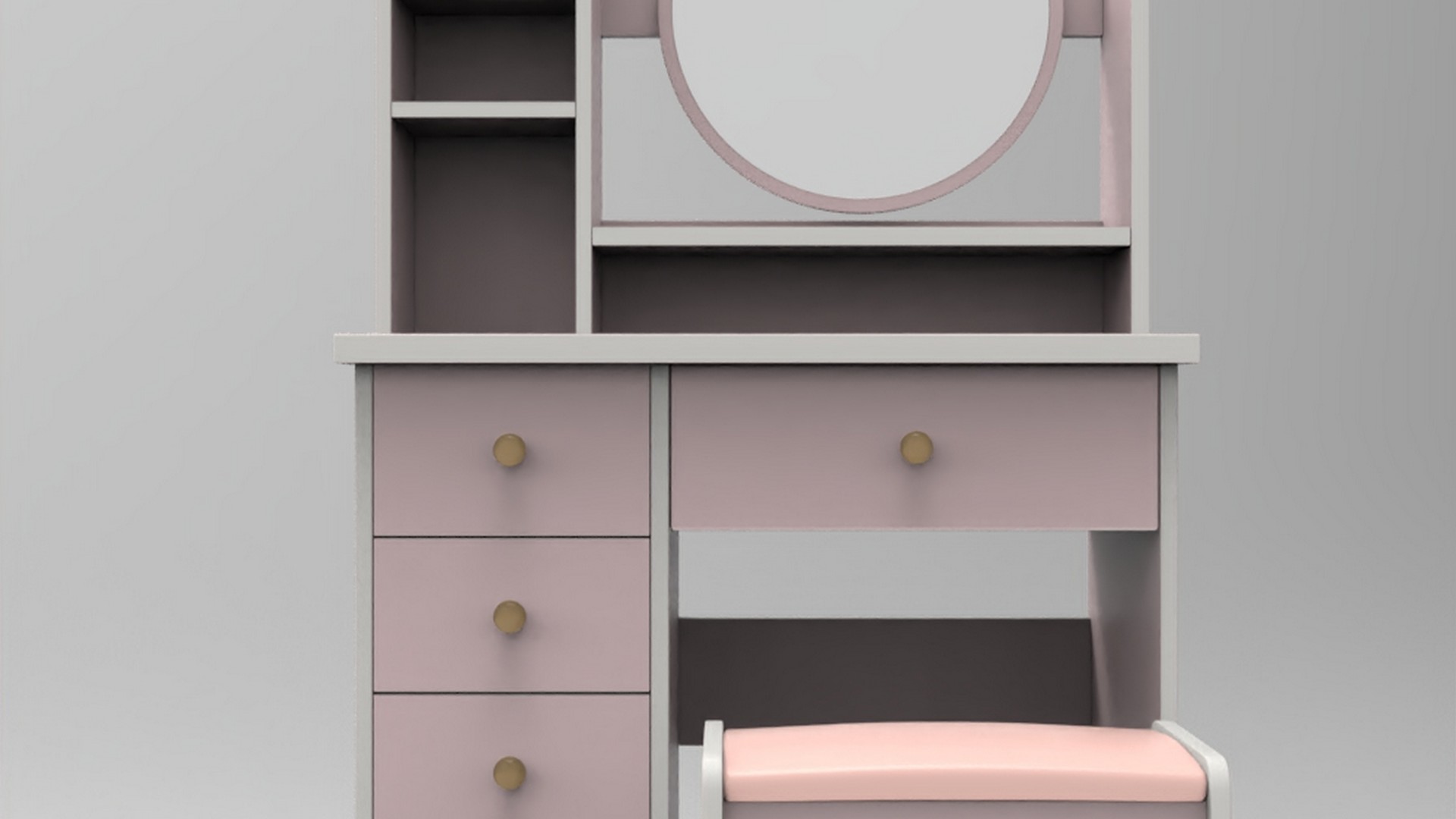 dressing table Furniture 3D model ZIP render image 1