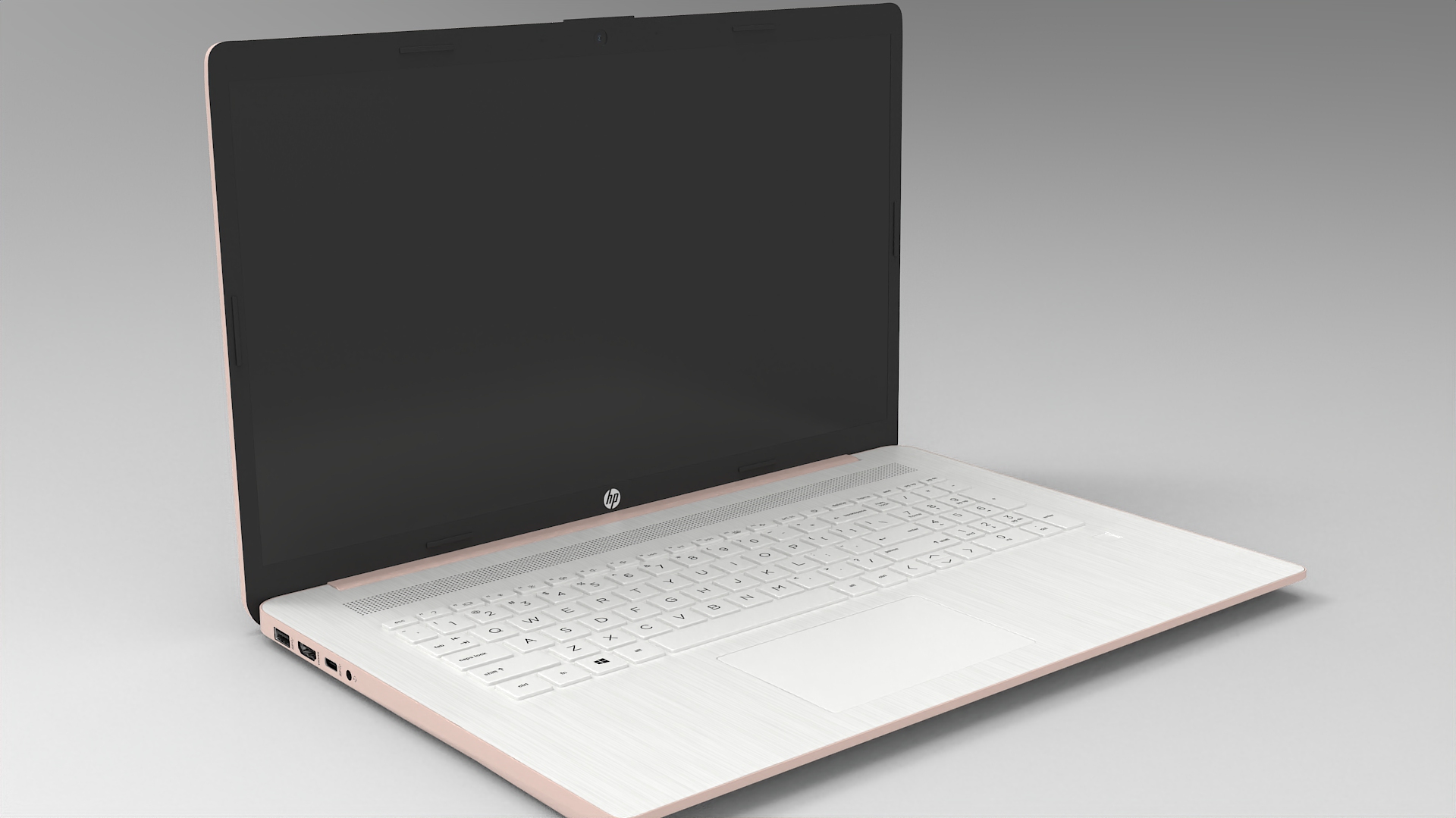 Hp Laptop White Aluminum Electronics 3D model ZIP render image 1