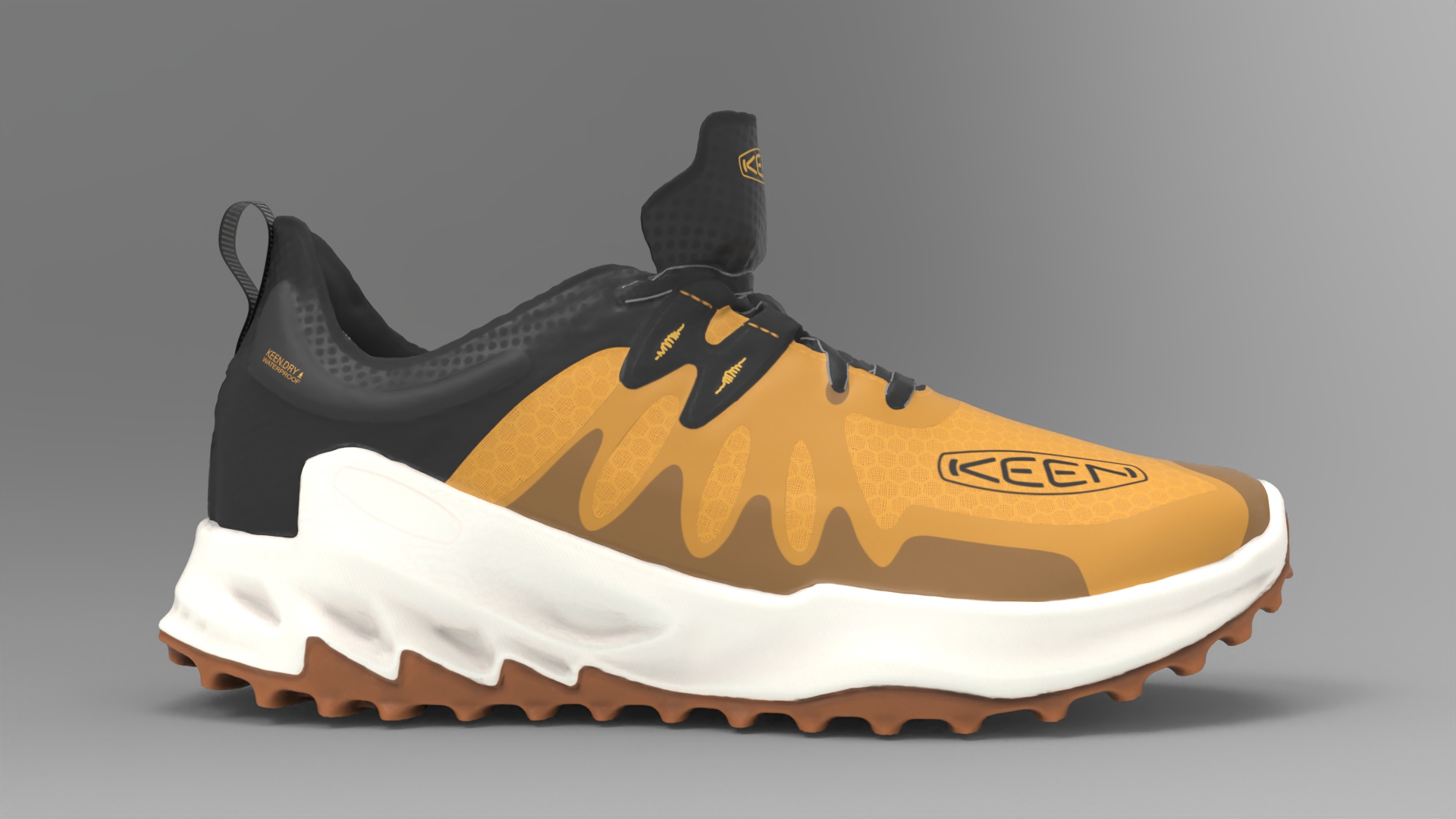 Keen Sneaker Yellow Oil Casual Shoes 3D model ZIP render image 2