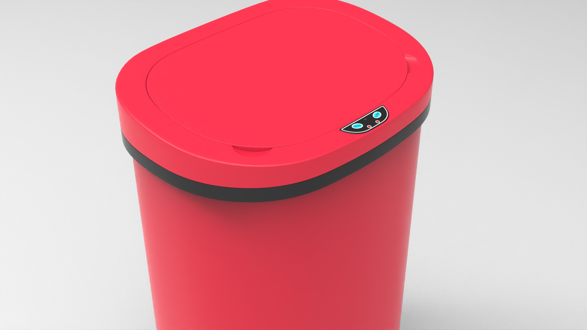 Red Plastic Trash Can Other 3D model ZIP render image 2