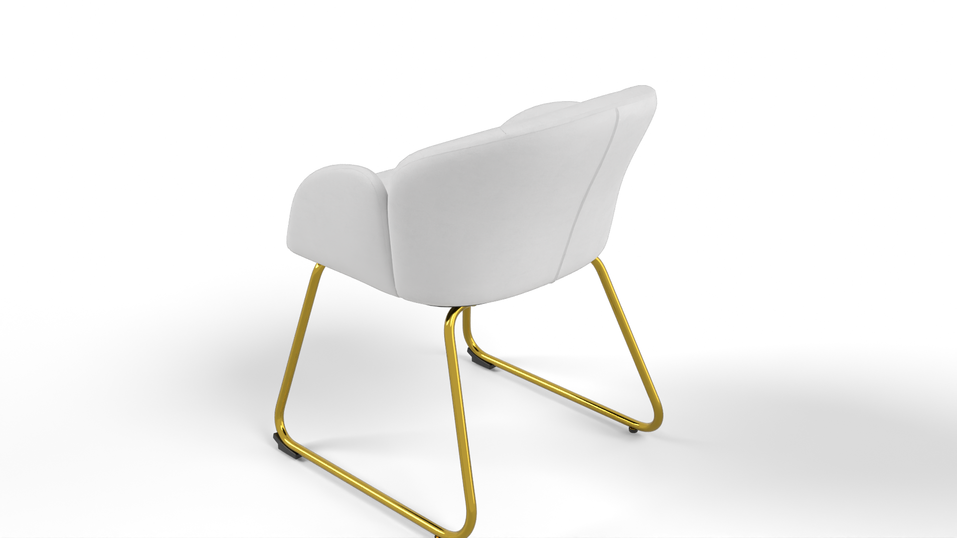 White Sofa Gold Frame Furniture 3D model ZIP render image 4