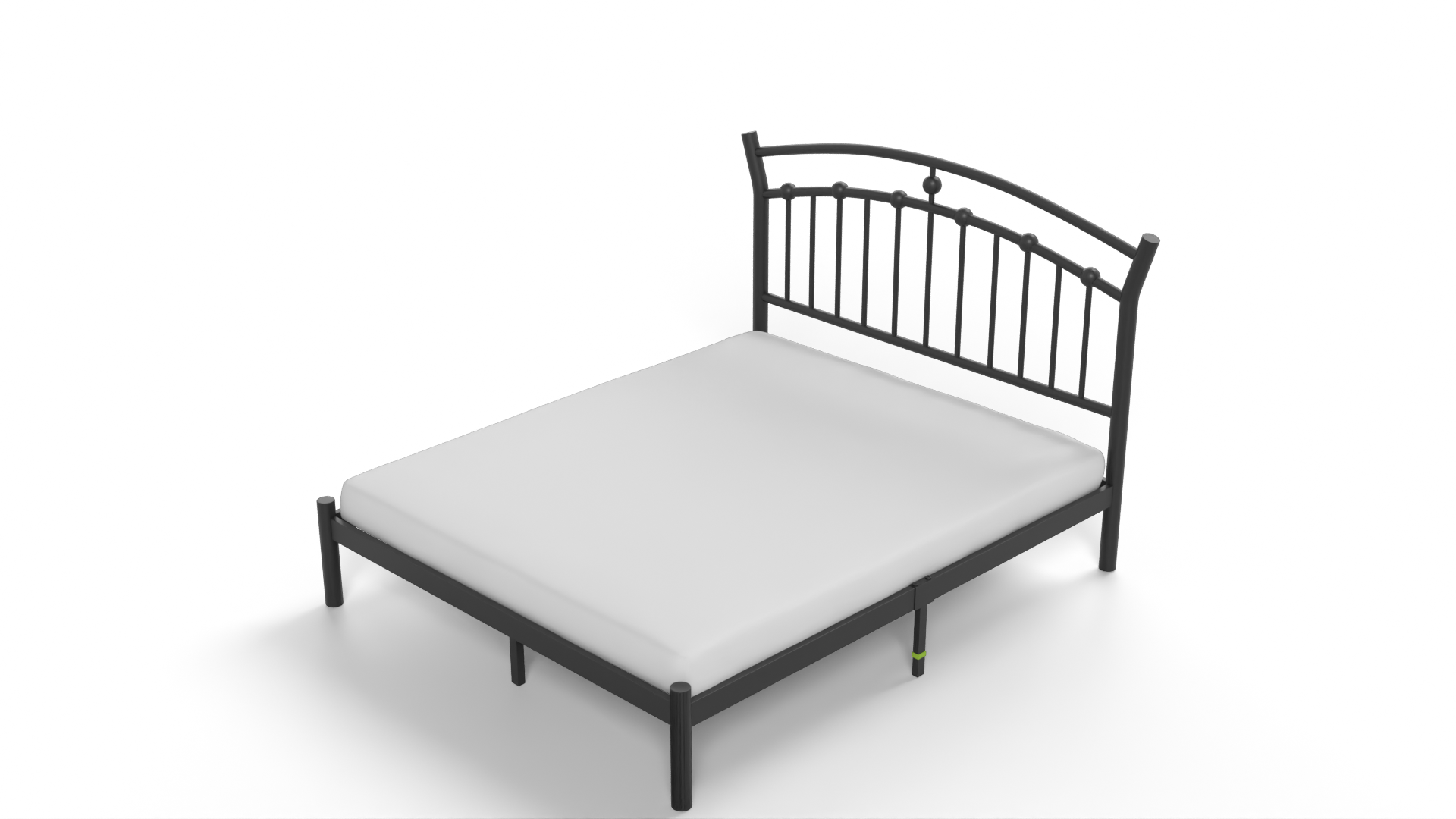 Bed Frame Black Casual Sheets Other 3D model ZIP render image 2