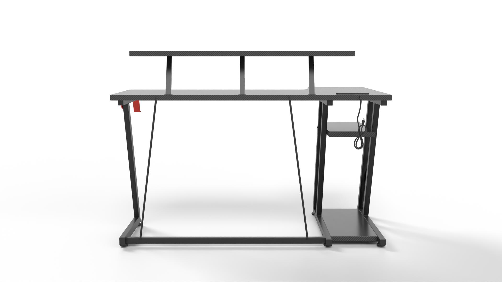 Carbon Fiber Gaming Desk Red And Black Furniture 3D model ZIP render image 5