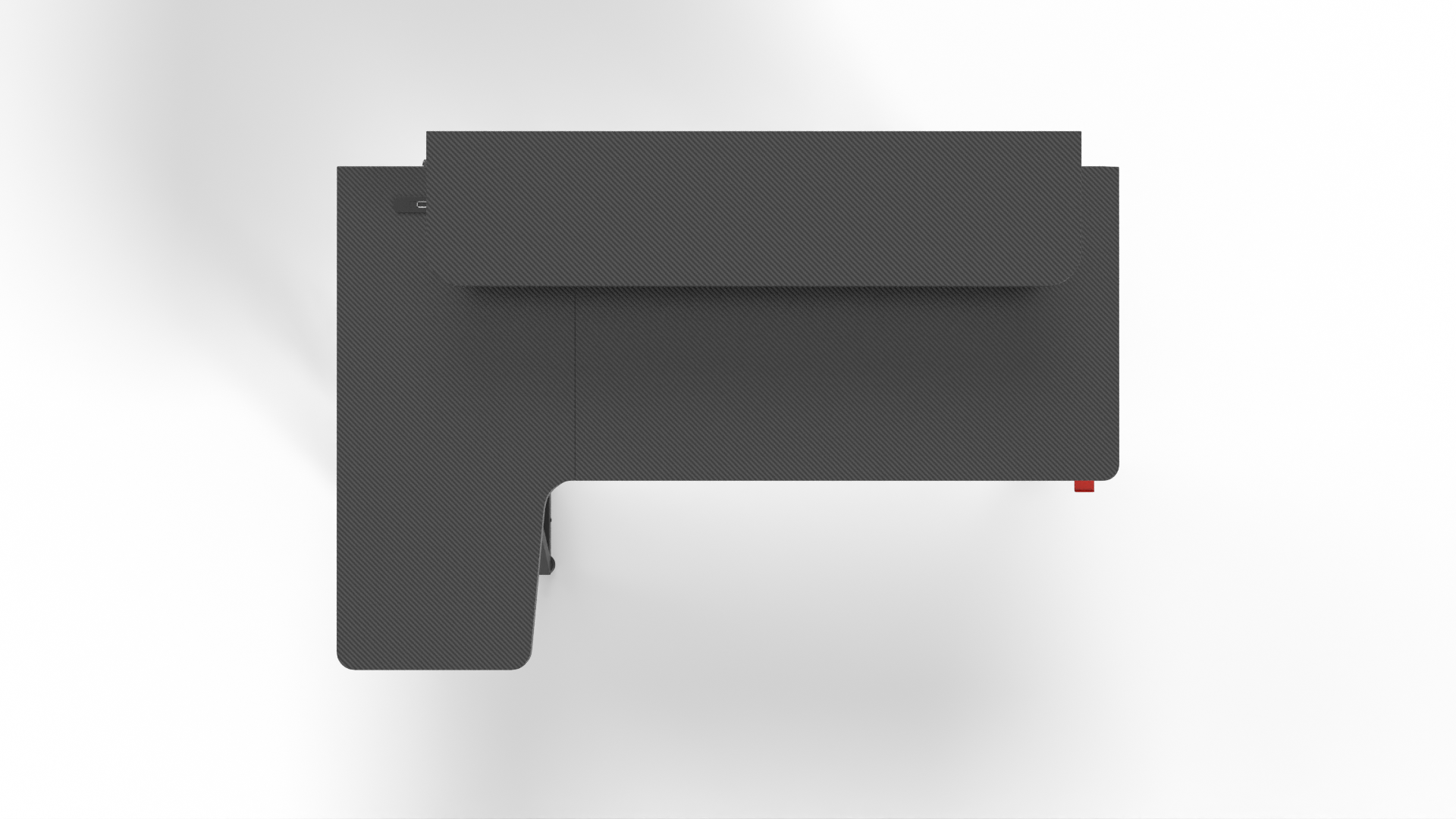 Carbon Fiber Gaming Desk Red And Black Furniture 3D model ZIP render image 9