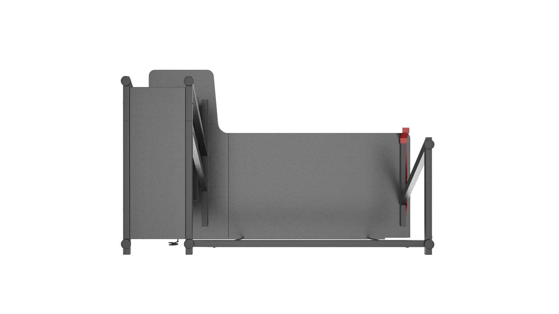 Carbon Fiber Gaming Desk Red And Black Furniture 3D model ZIP render image 10