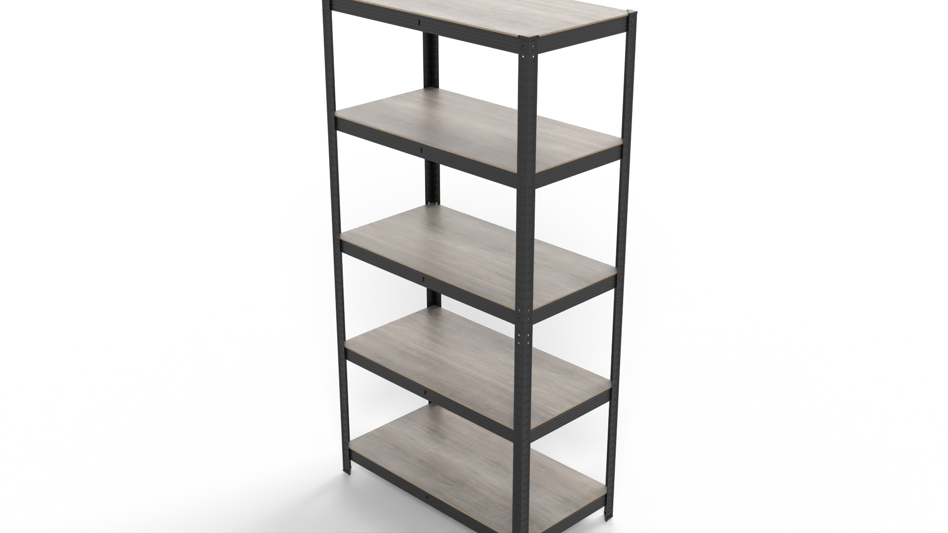 Shelf Five Shelves Black Framegrey Shelf Furniture 3D model ZIP render image 2