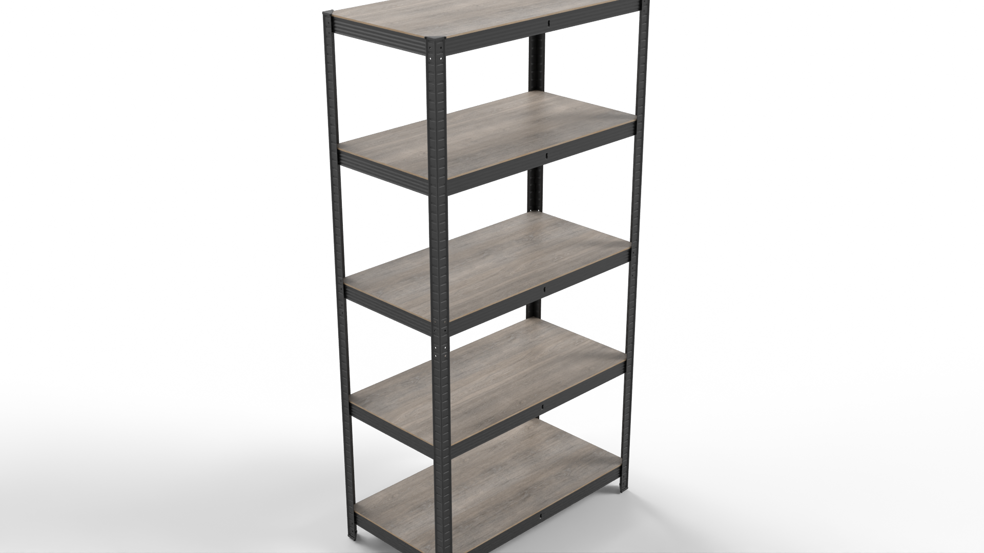 Shelf Five Shelves Black Framegrey Shelf Furniture 3D model ZIP render image 8