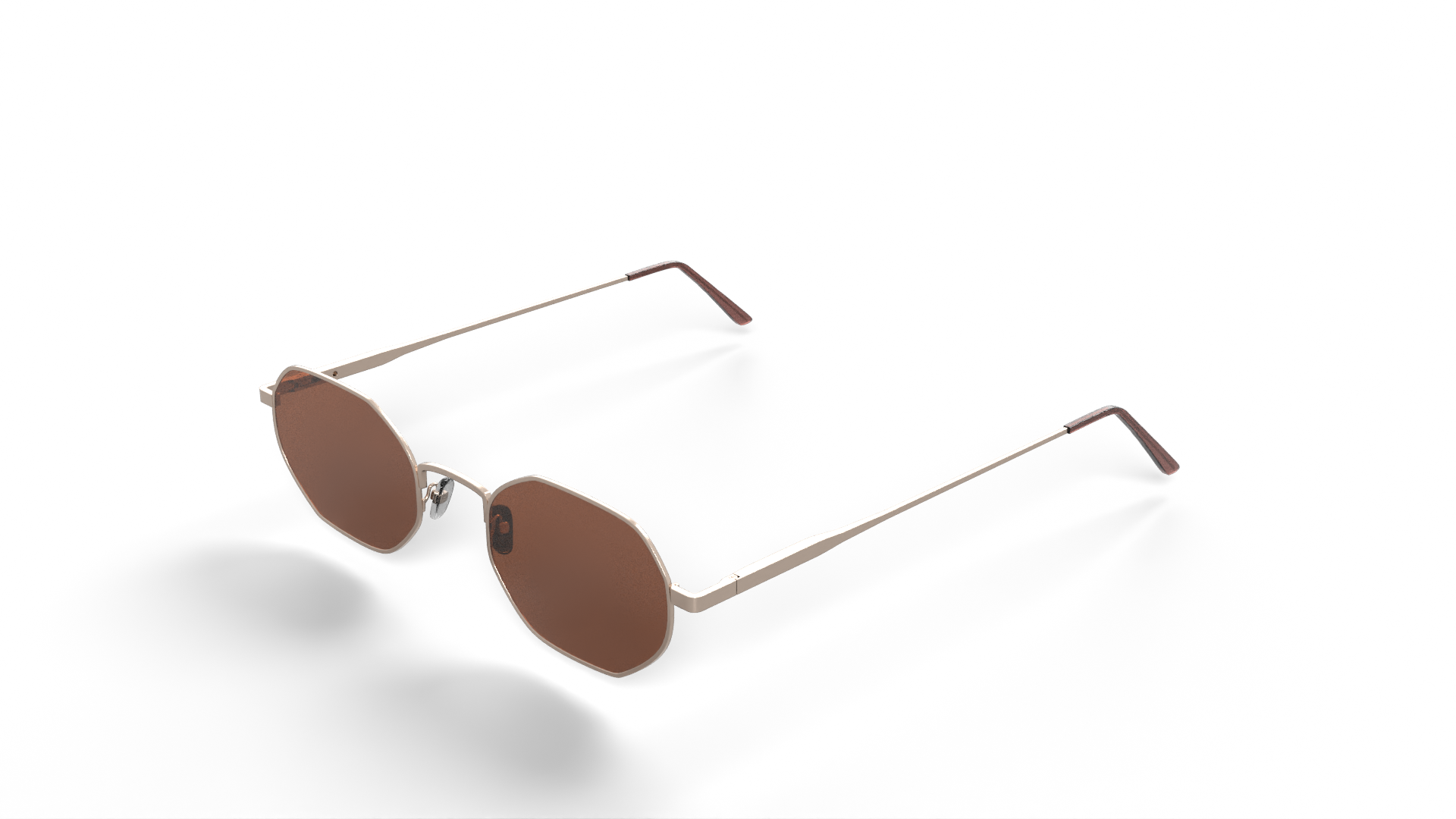 Sunglasses Tan Gold Brown Other 3D model FBX render image 2
