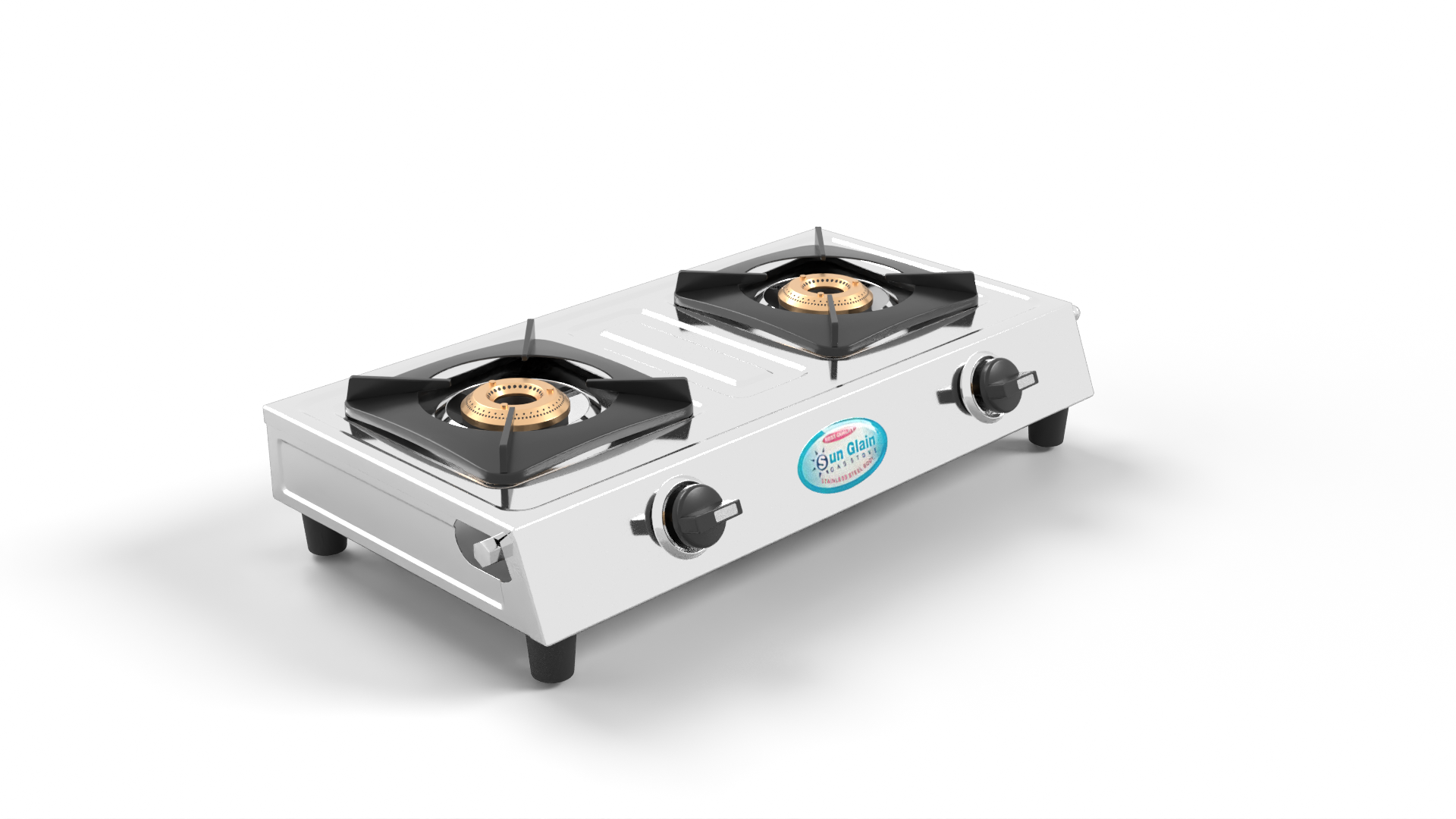 Gas Stove White Steel Appliances 3D model ZIP render image 8