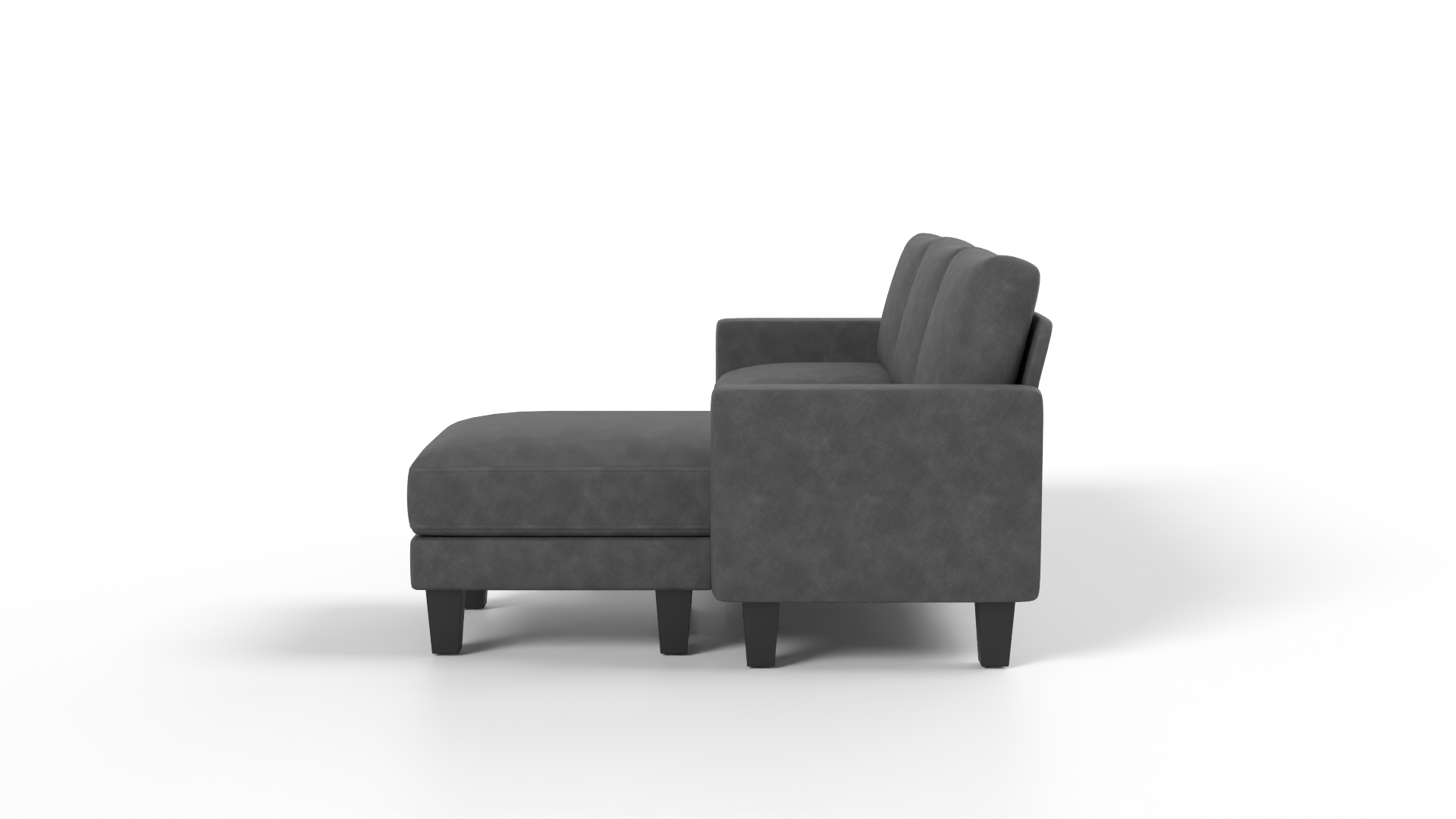 Grey Couch Suede Furniture 3D model ZIP render image 3