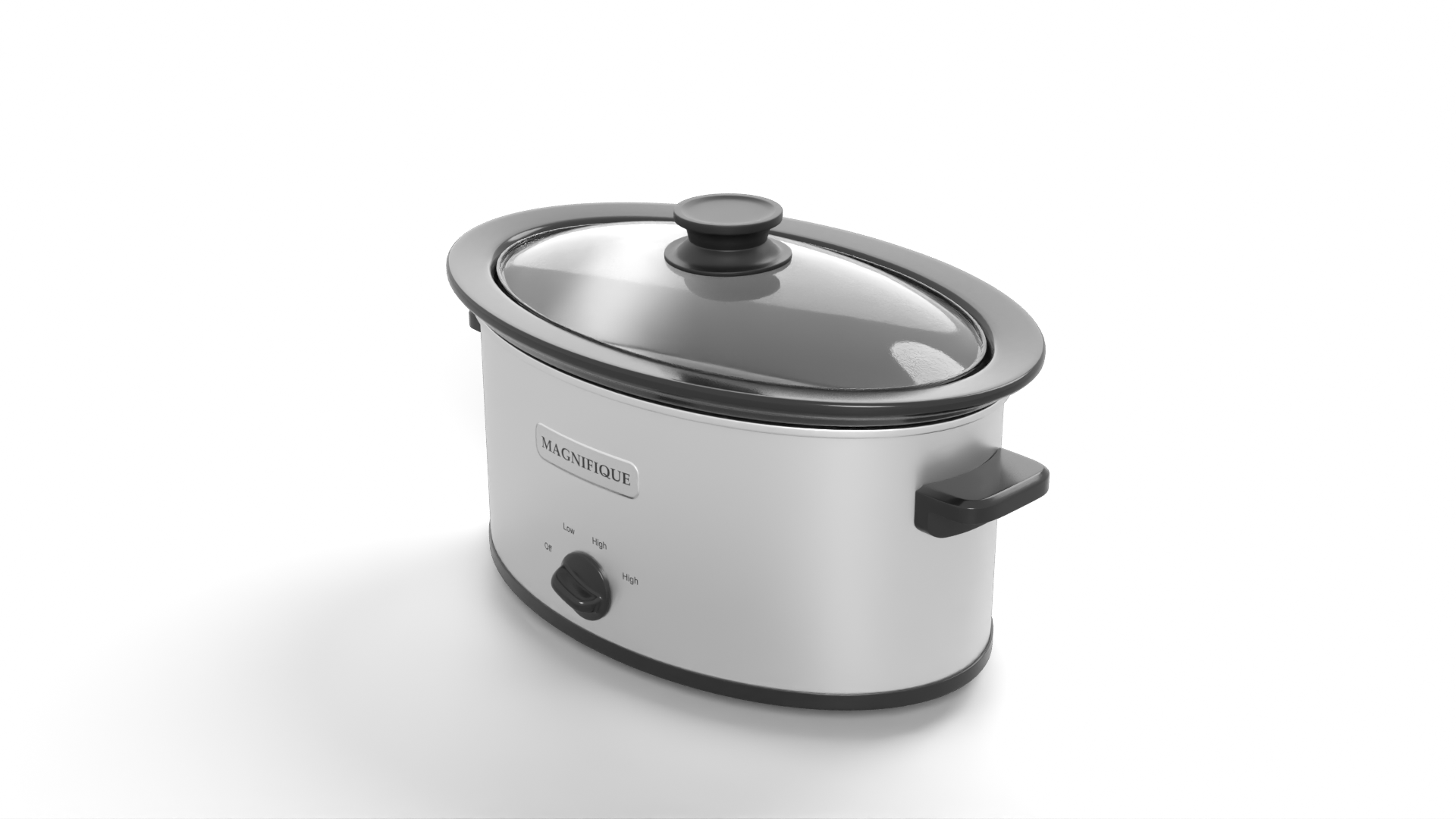 Magnifique Silver Stainless Steel Crockpot Other 3D model ZIP render image 2