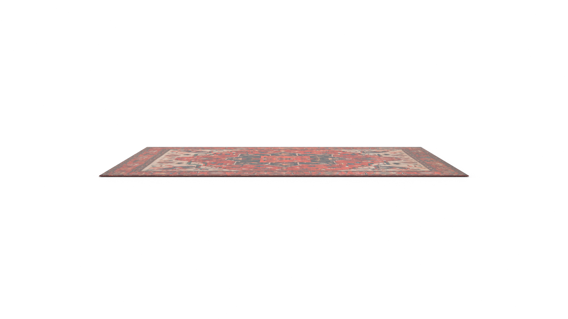 Oriental Rug Red Natural Wool Household 3D model ZIP render image 1