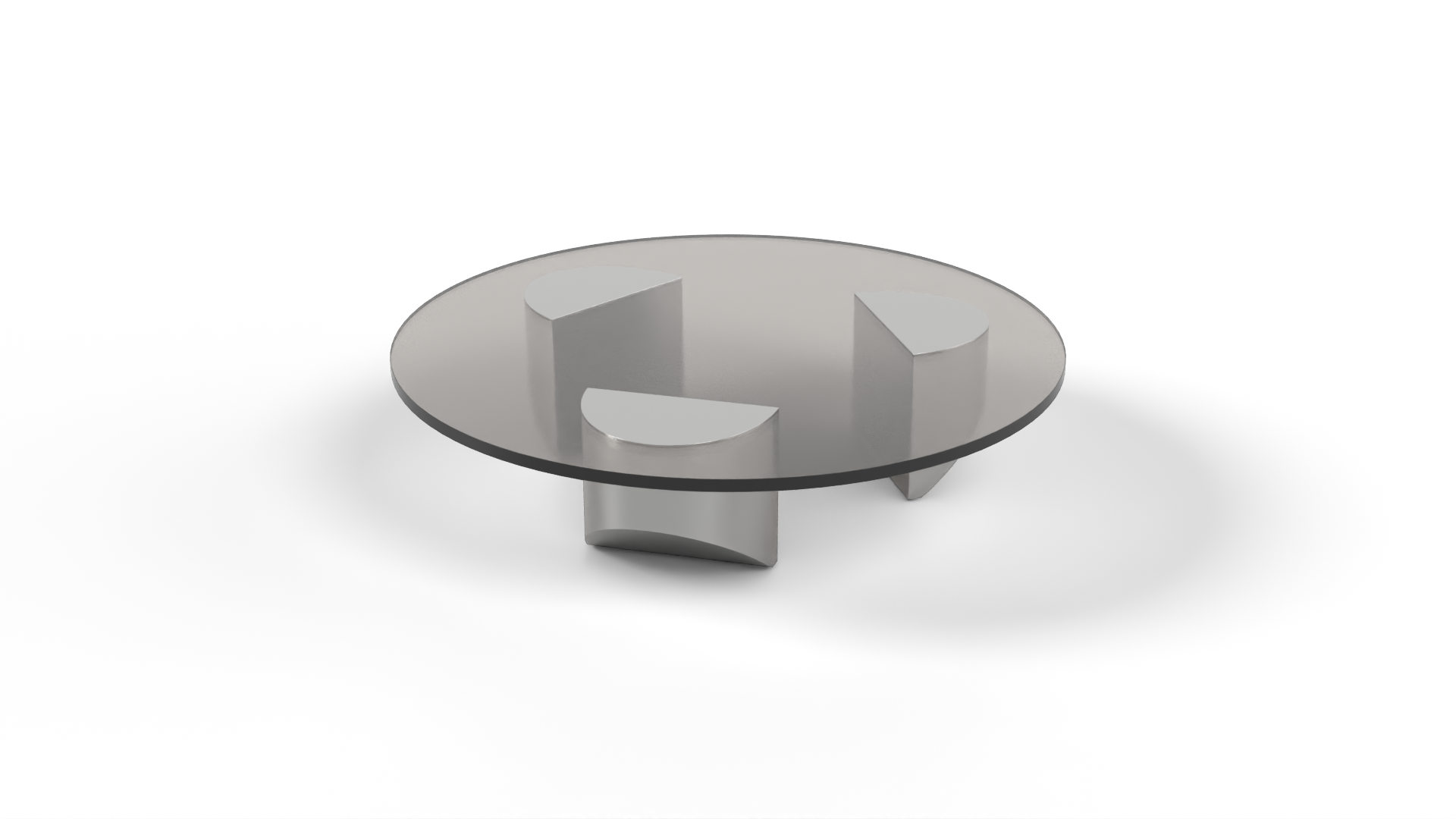Round Meeting Table Silver Glass Kitchenware 3D model ZIP render image 4