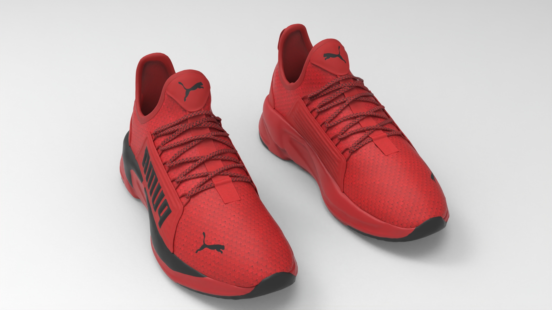 Puma Red shoes Props 3D model GLB render image 1