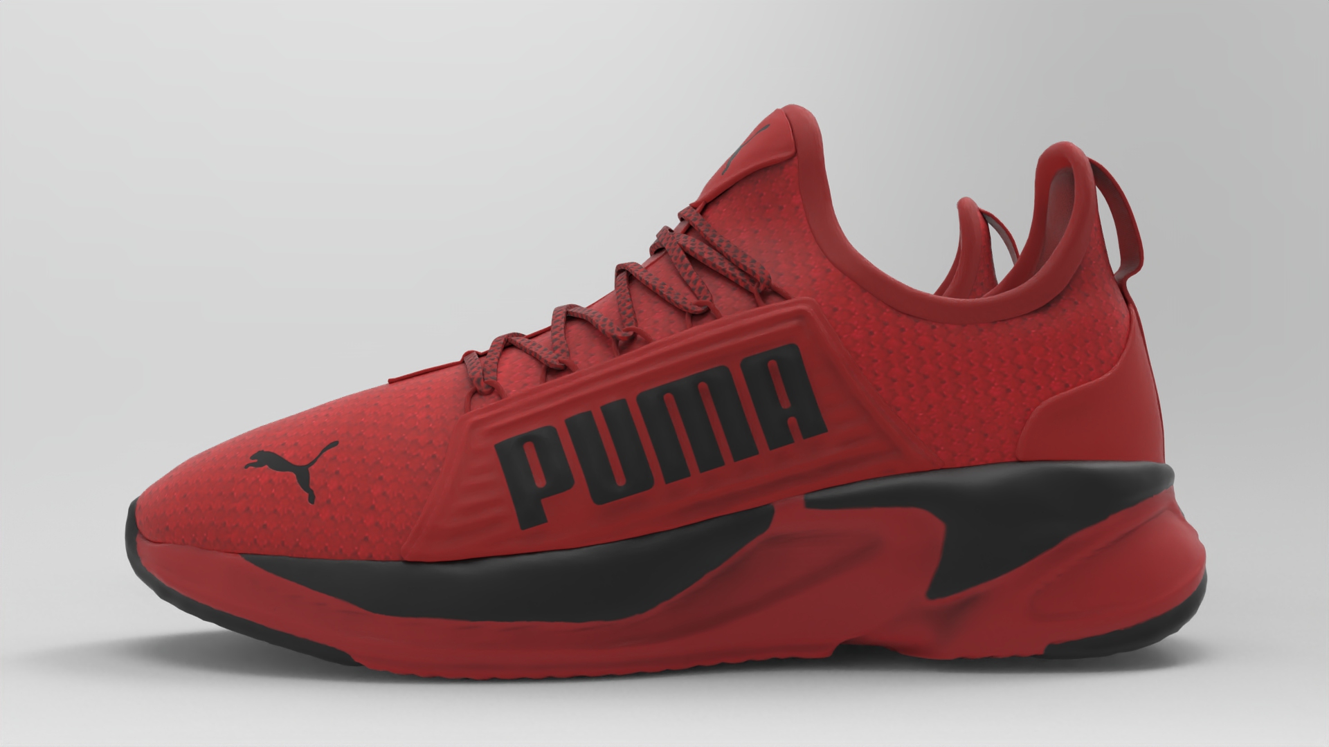 Puma Red shoes Props 3D model GLB render image 4