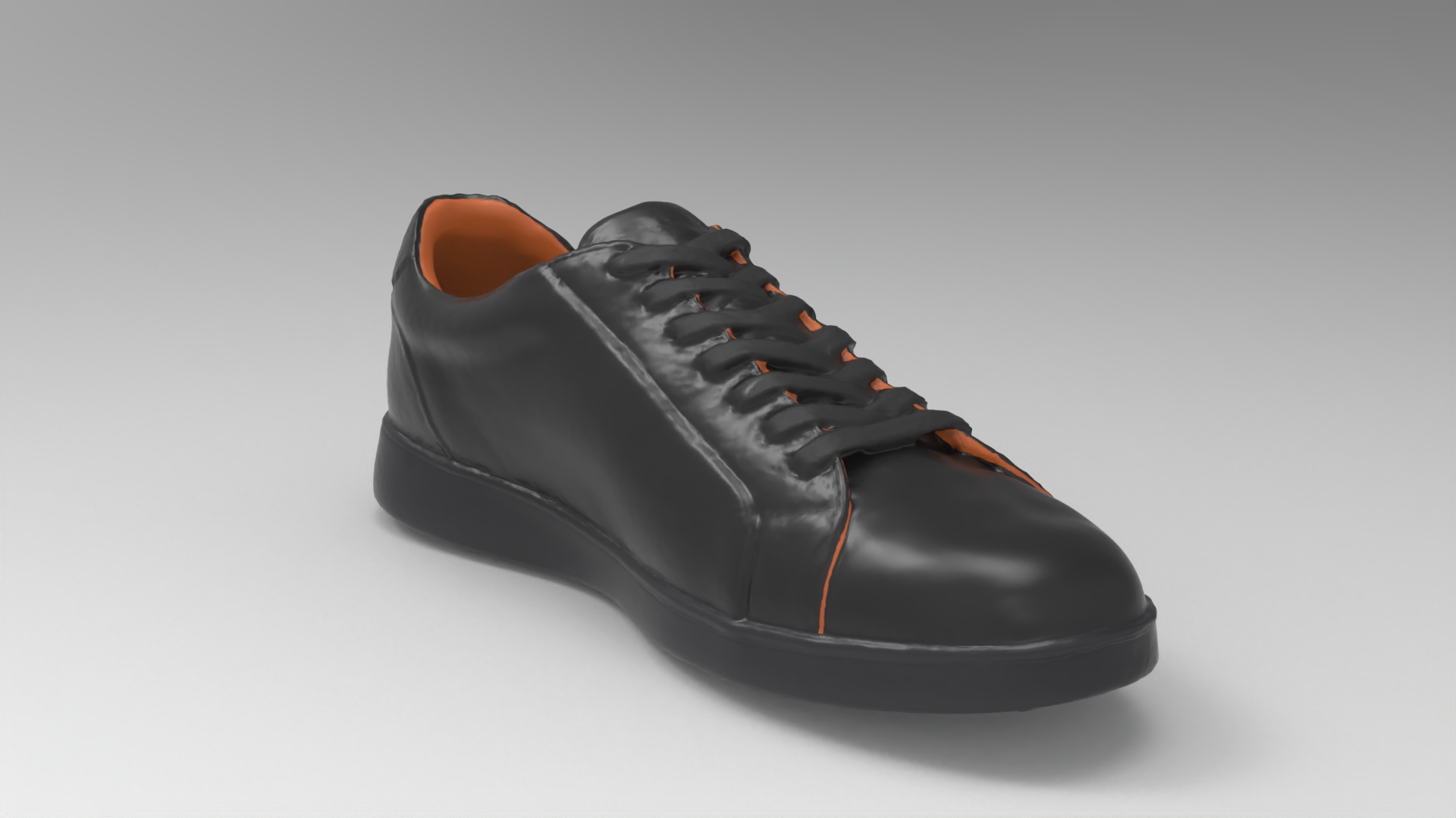 Black Loafers Shoes 3D model ZIP render image 1