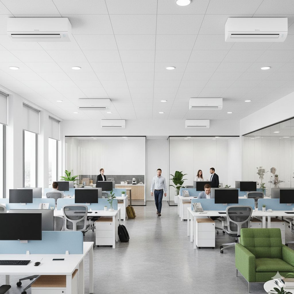 Moderno edificio de oficinas con fachada de cristal