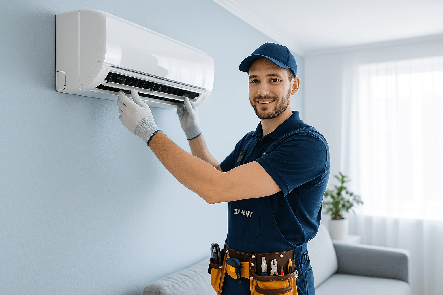 Fondo de equipo de aire acondicionado