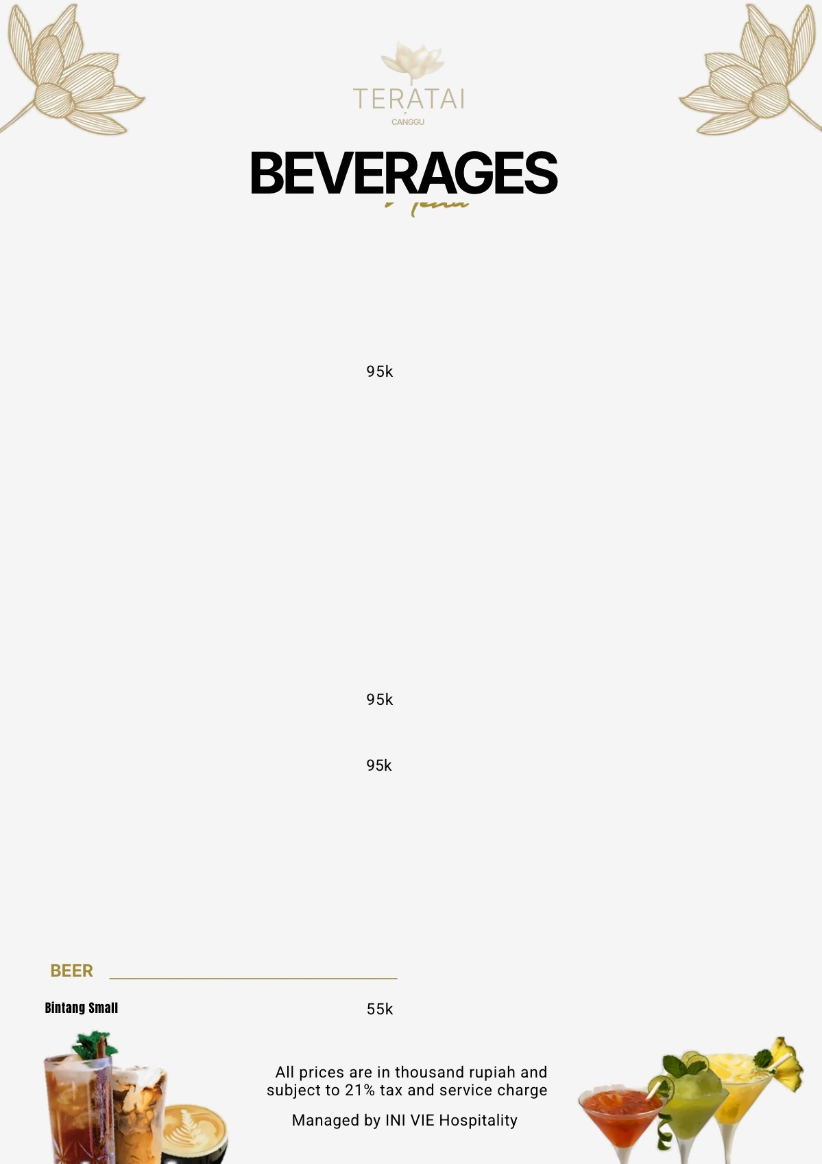 Drinks Menu