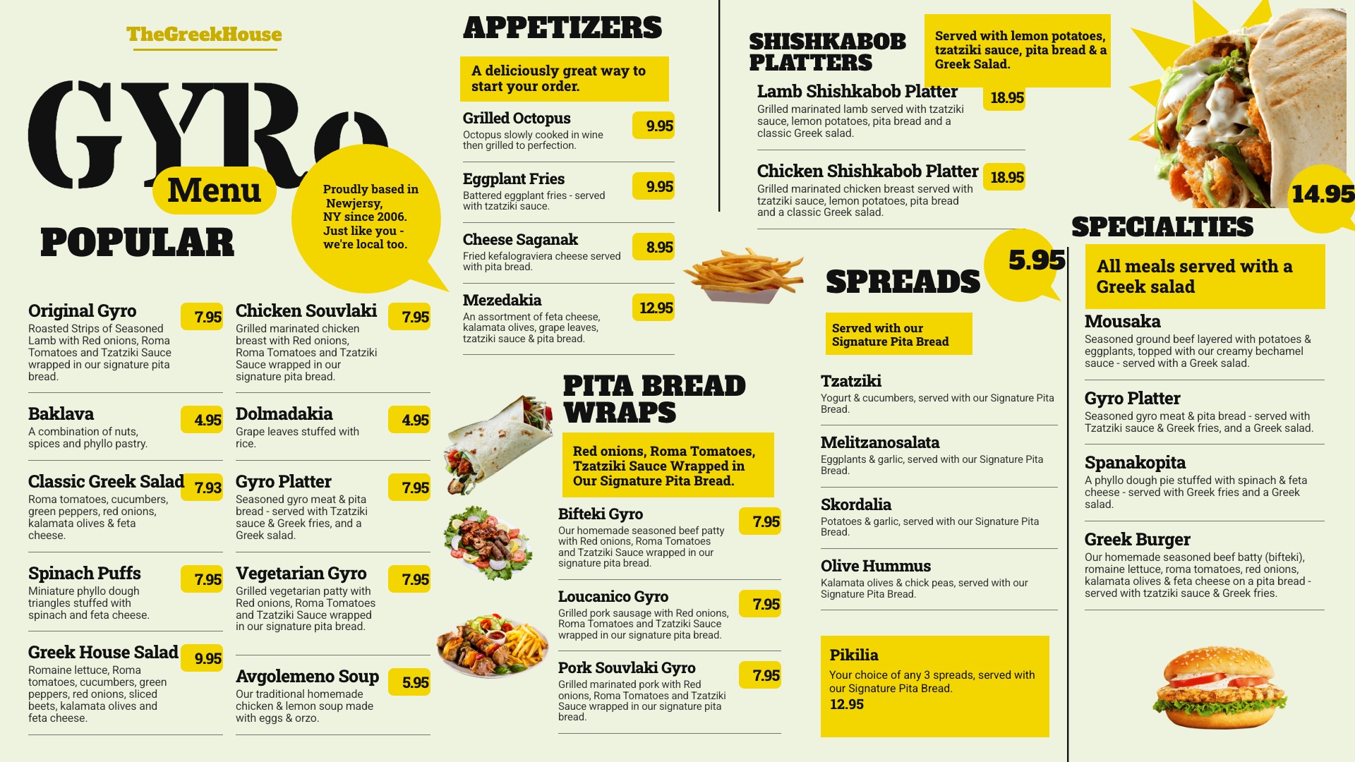 The Greek House - Gyro Menu 