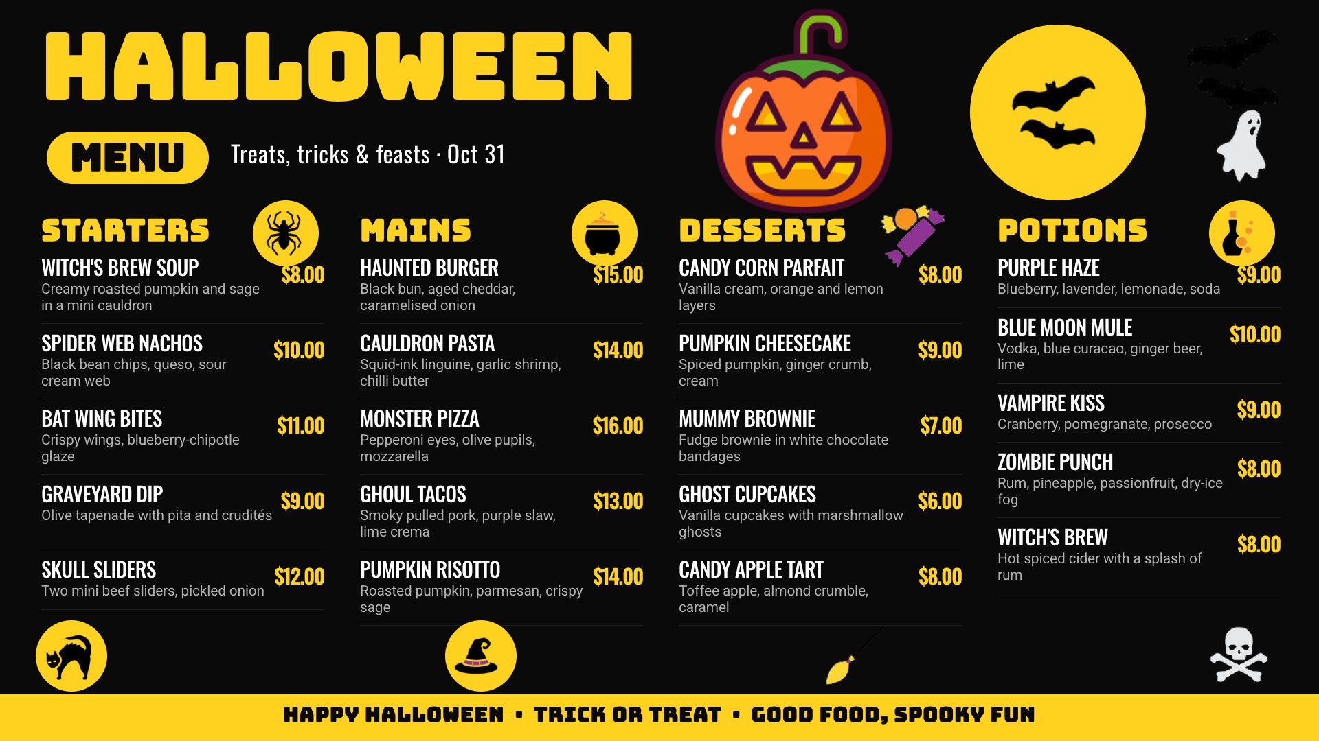 Halloween - Yellow & Black 