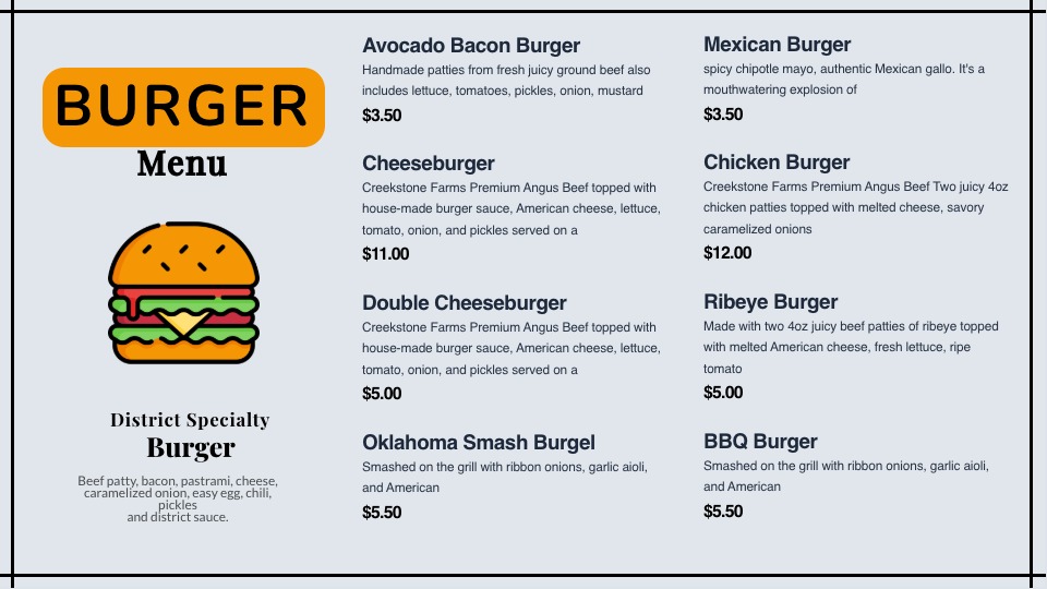 Burger Menu