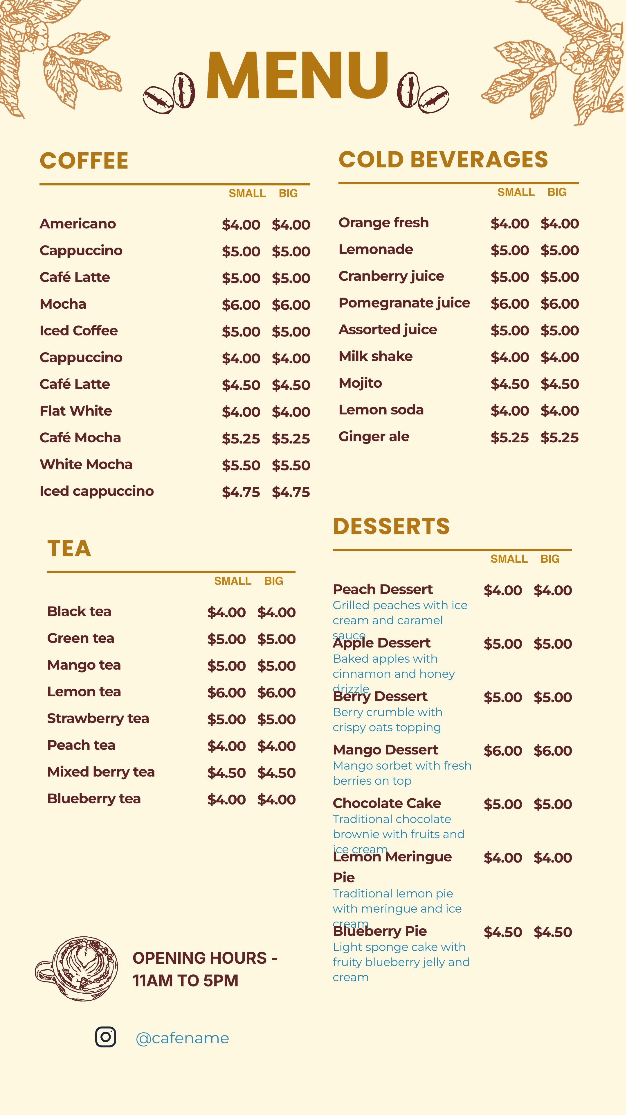 Beverage Menu