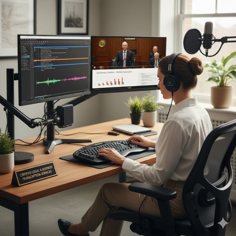 A professional setting with a gavel and sound block, representing court-ready transcription services.