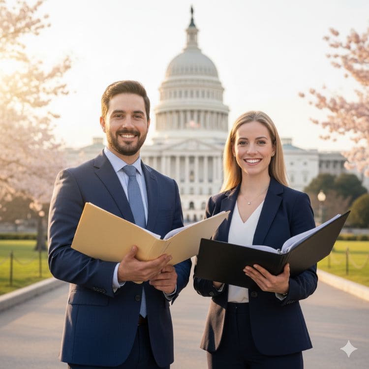 Professionals reviewing documents for Austrian consulate translation services