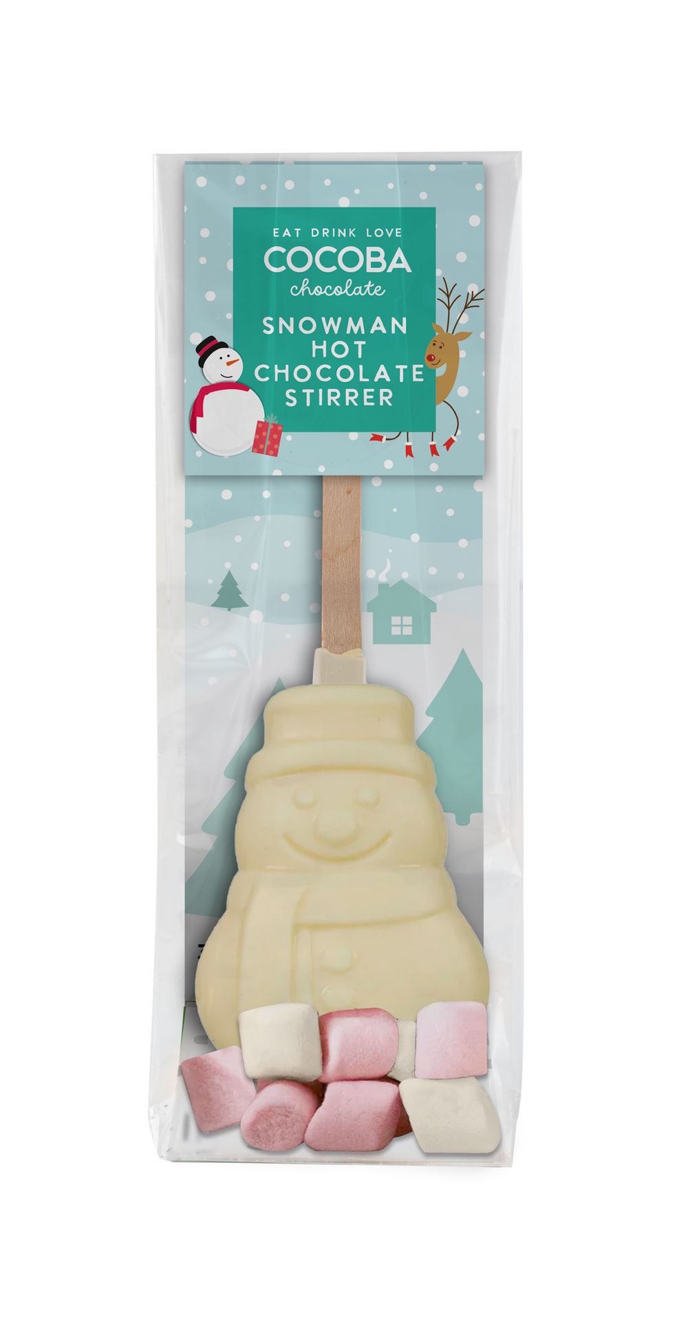 White Hot Chocolate Snowman Stirrer