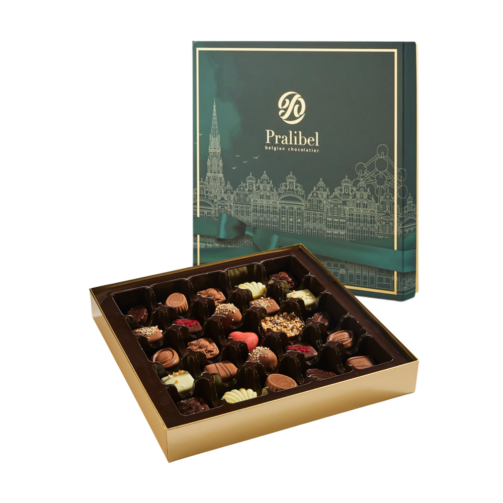 Brussles Skyline Assorted Chocolates Emerald Gift Box