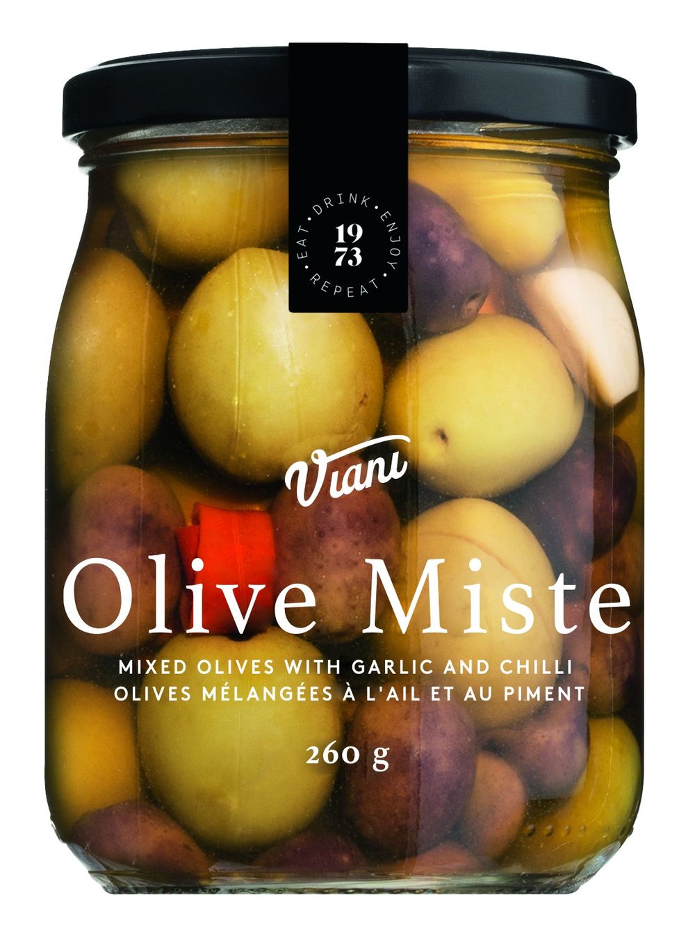 Mixed Olives with Garlic and Chilli