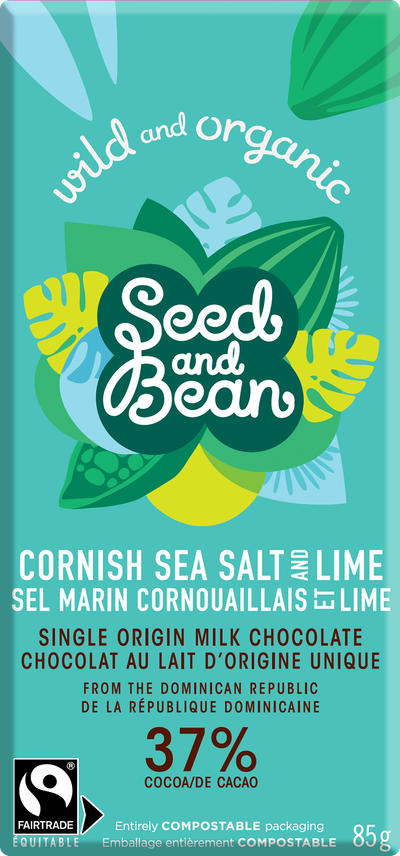 Cornish Sea Salt & Lime Milk Chocolate 37% Bar