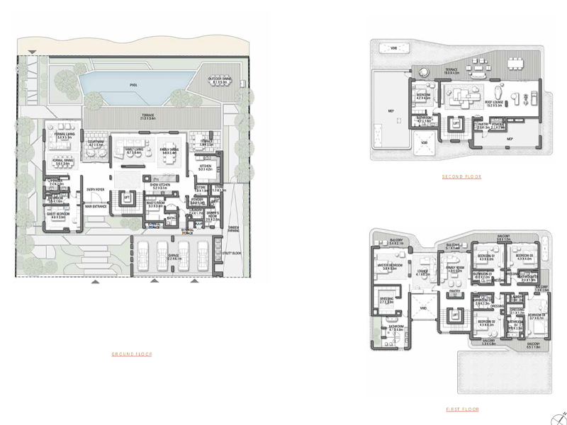 7 BR Villas floor plan