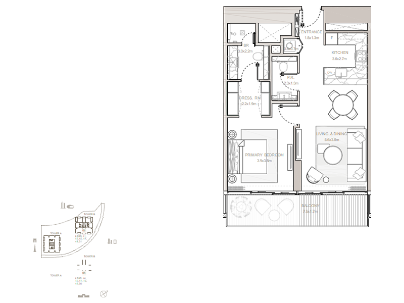 1 BR Apartment floor plan
