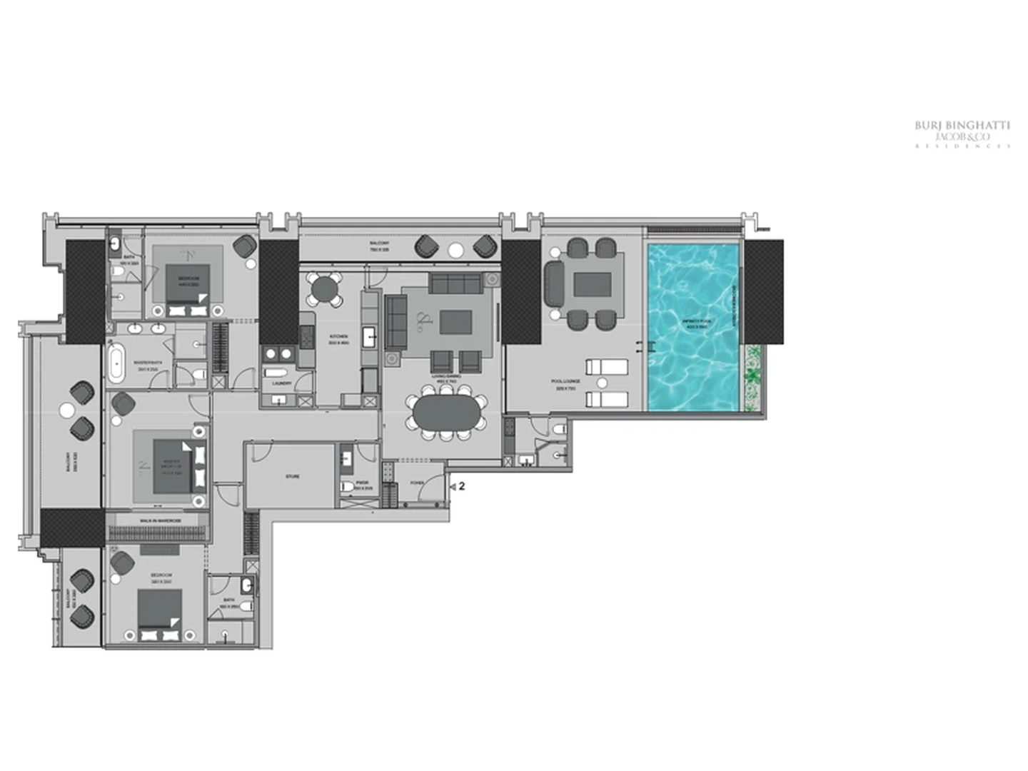 3BR Apartment floor plan