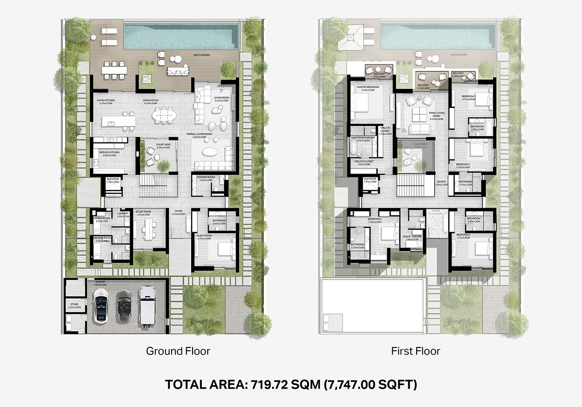 6 BR Villa floor plan