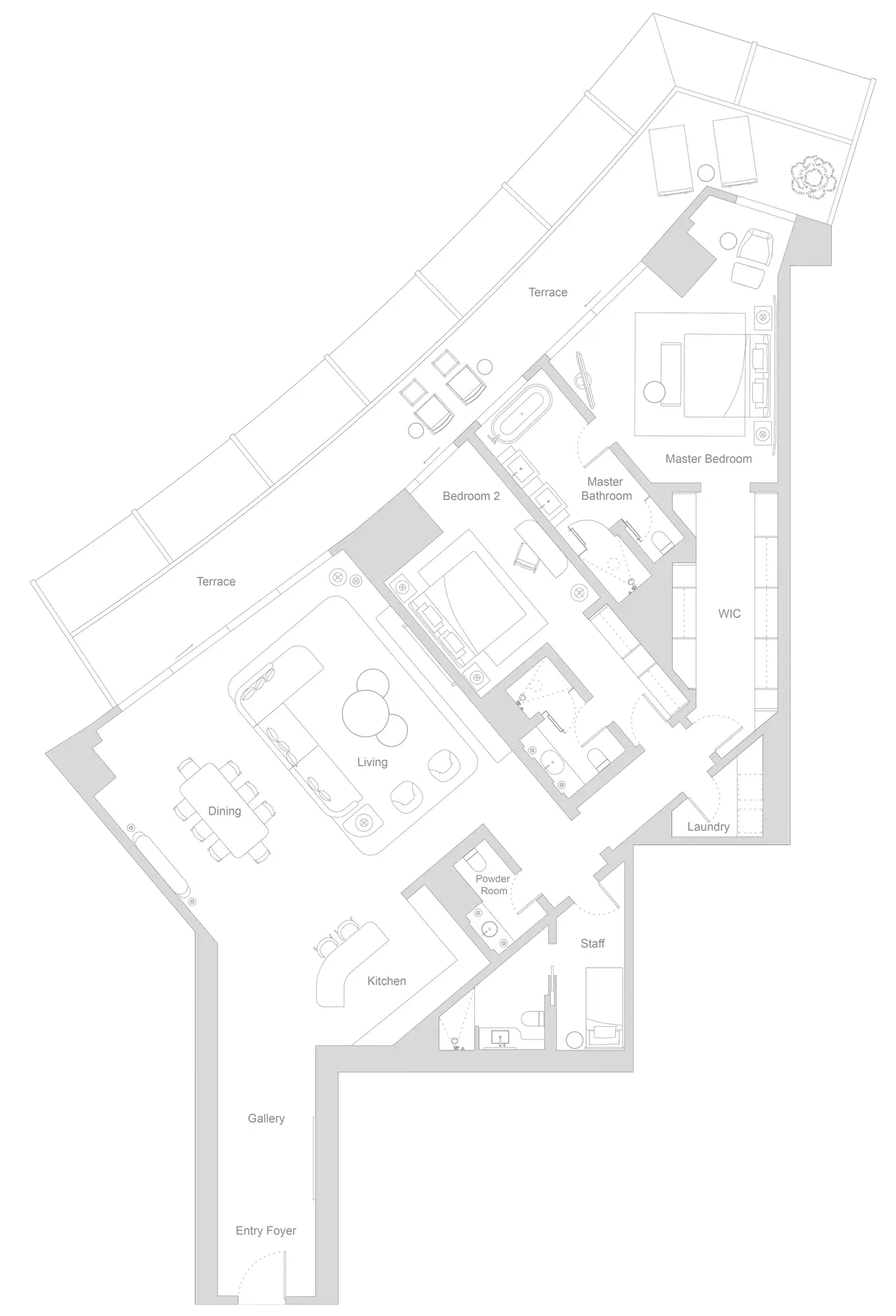 2 BR floor plan