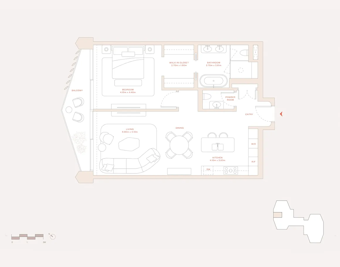 1-4 BR Apartment floor plan