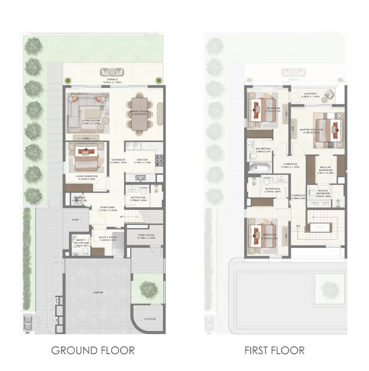 4 Bedroom  Townhouse  floor plan