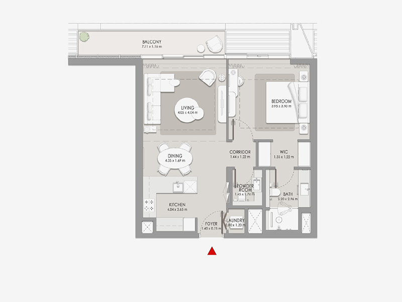 1 Bedroom Apartment floor plan
