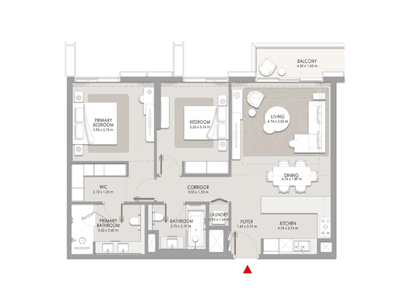 2 Bedroom Apartment floor plan