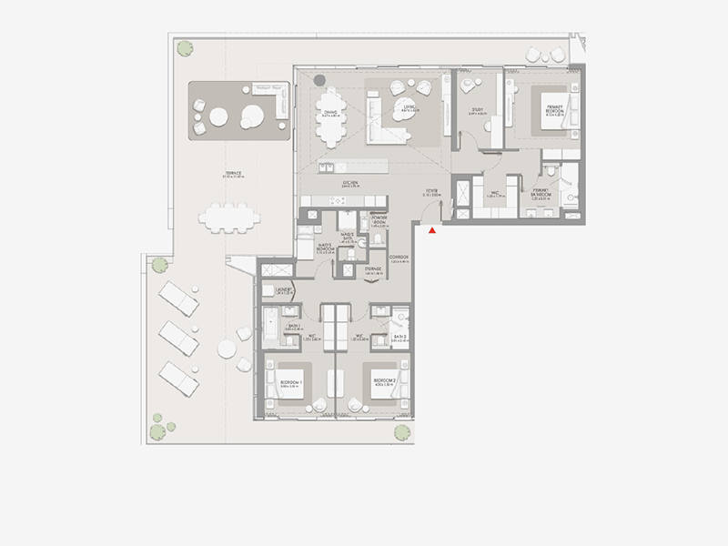 3 Bedroom Apartment floor plan