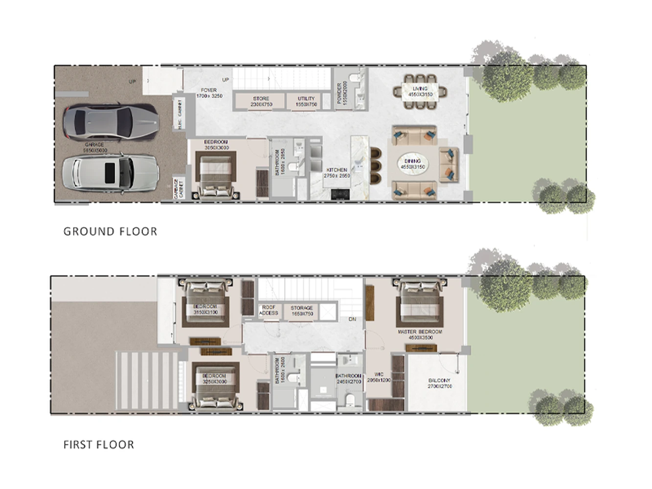 4 BR Townhouse  floor plan