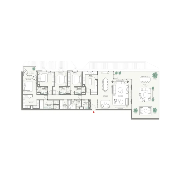 4 BR Apartment floor plan