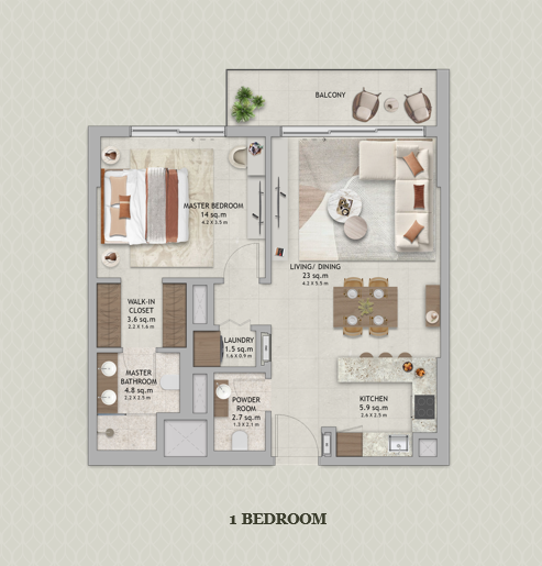 1 BR Apartment floor plan
